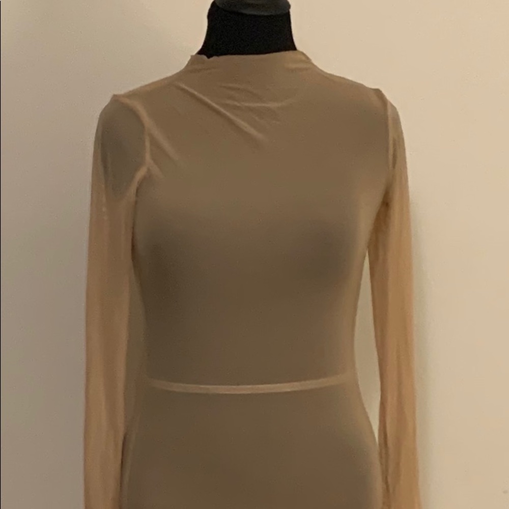 Oh SH1T Apparel • 3X Mesh Beige Maxi Dress